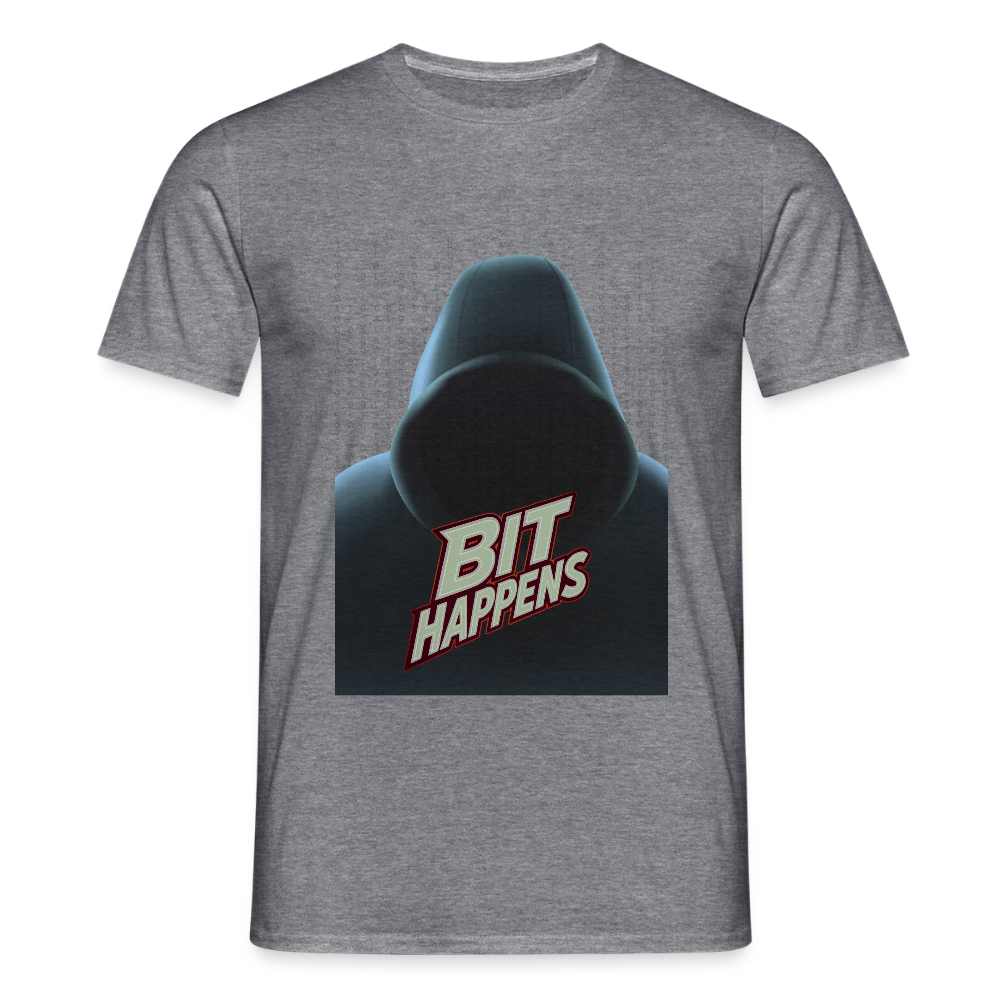 Bit Happens - Männer T-Shirt - Graphit meliert