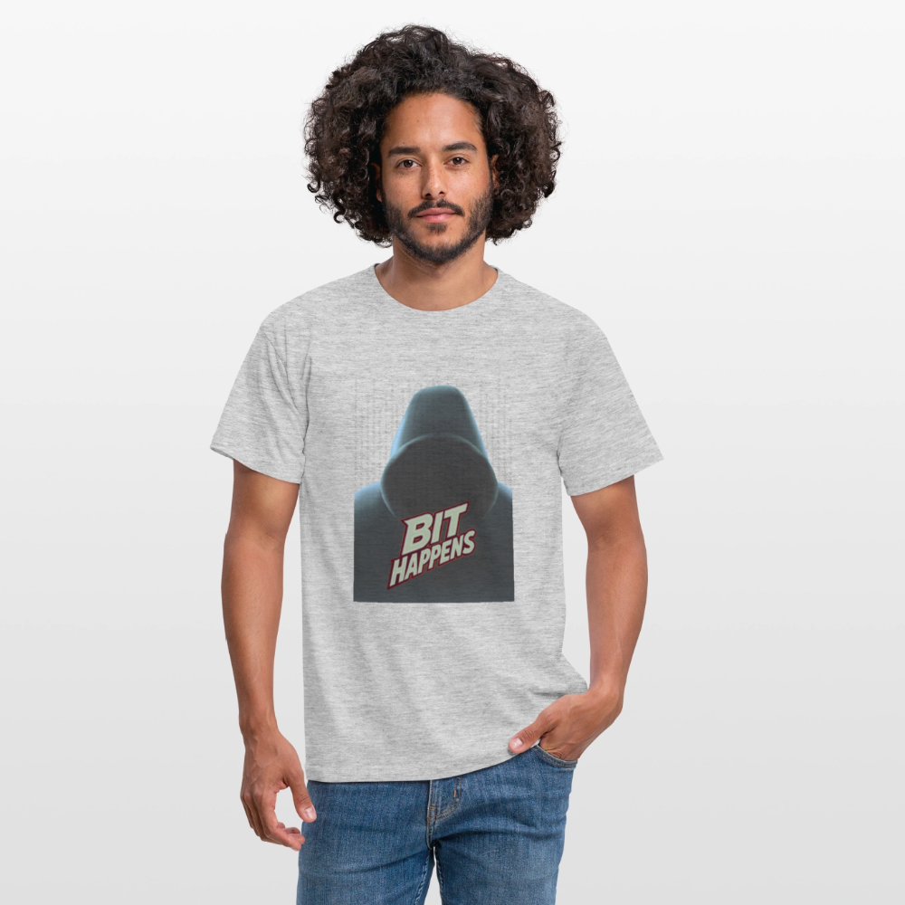 Bit Happens - Männer T-Shirt - Grau meliert