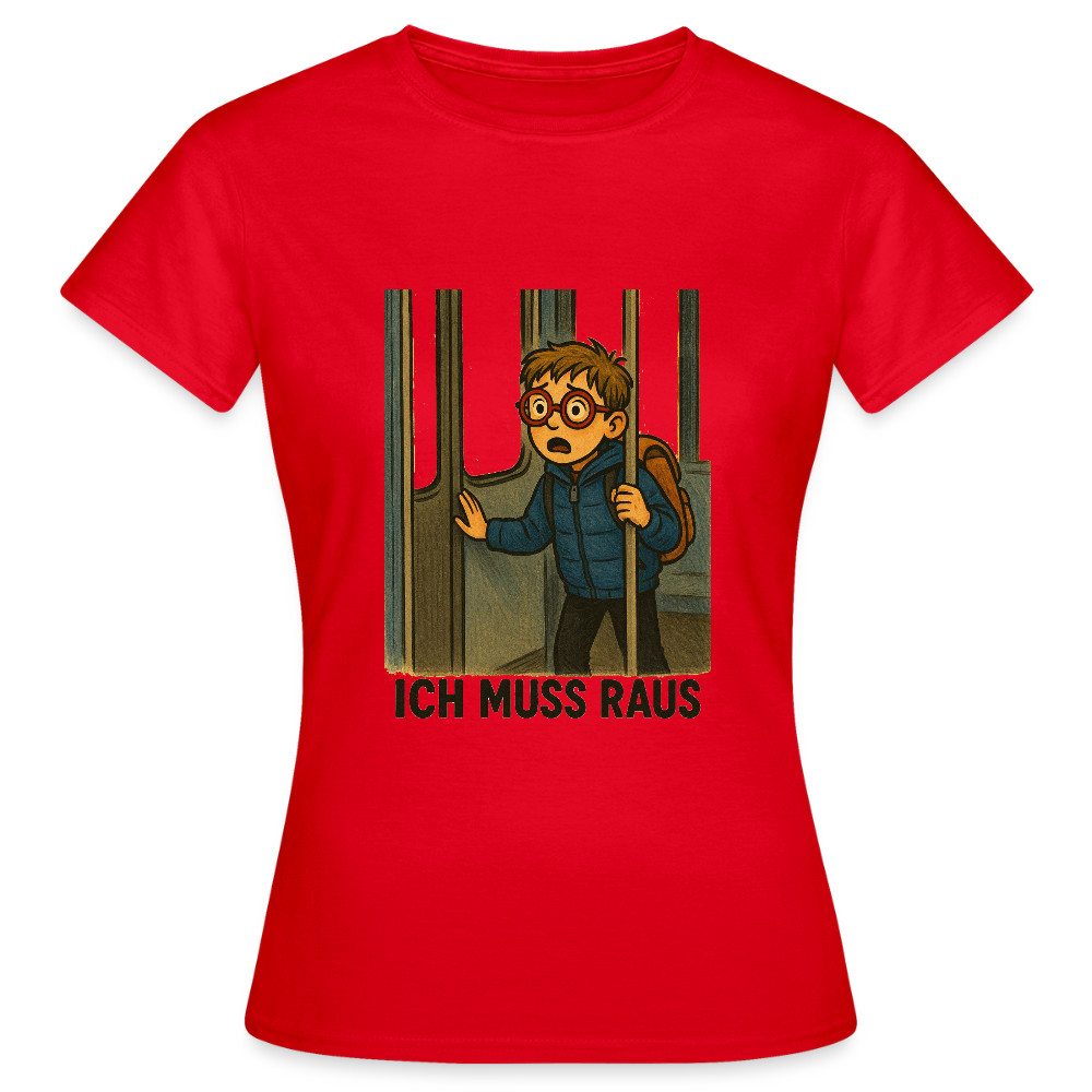Junge im Bus ich muss raus - Frauen T-Shirt - Rot