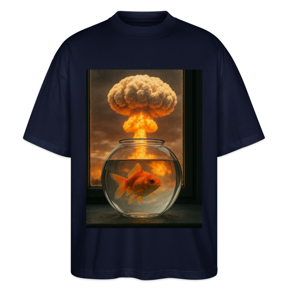Fish World is ending - Stanley/Stella Oversized Unisex Bio T-Shirt Blaster - Navy