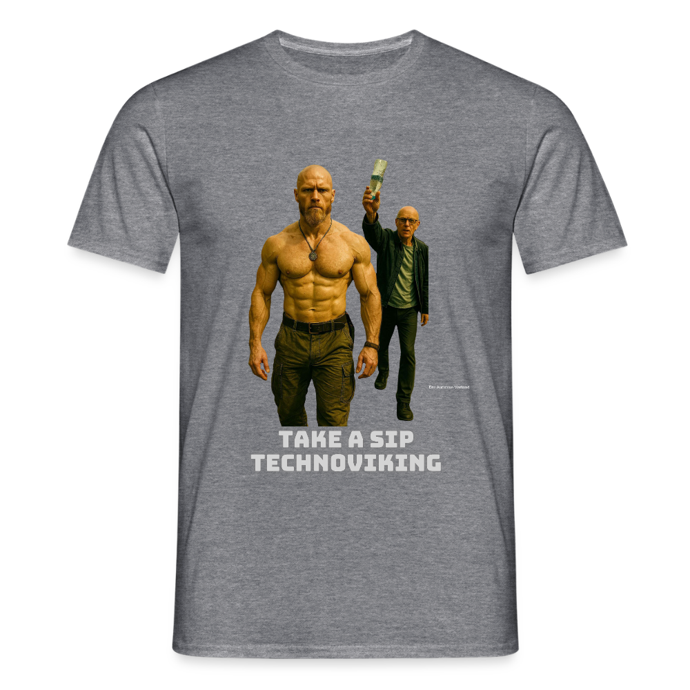 Take a sip Technoviking - Männer T-Shirt - Graphit meliert