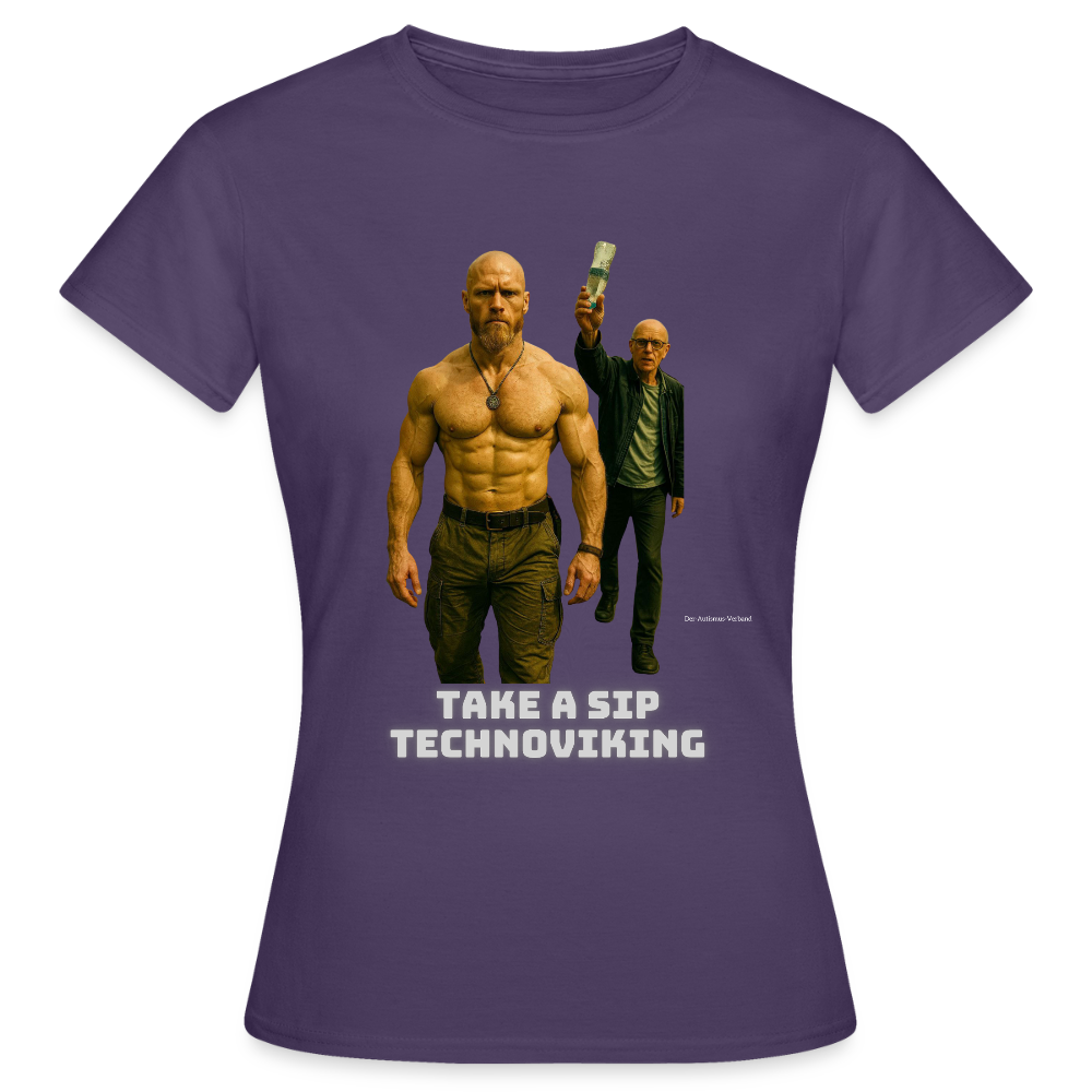 Take a sip Technoviking - Frauen T-Shirt - Dunkellila