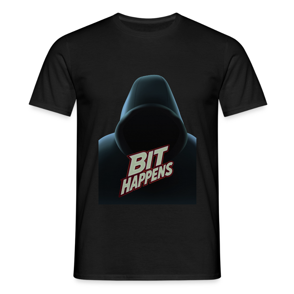 Bit Happens - Männer T-Shirt - Schwarz