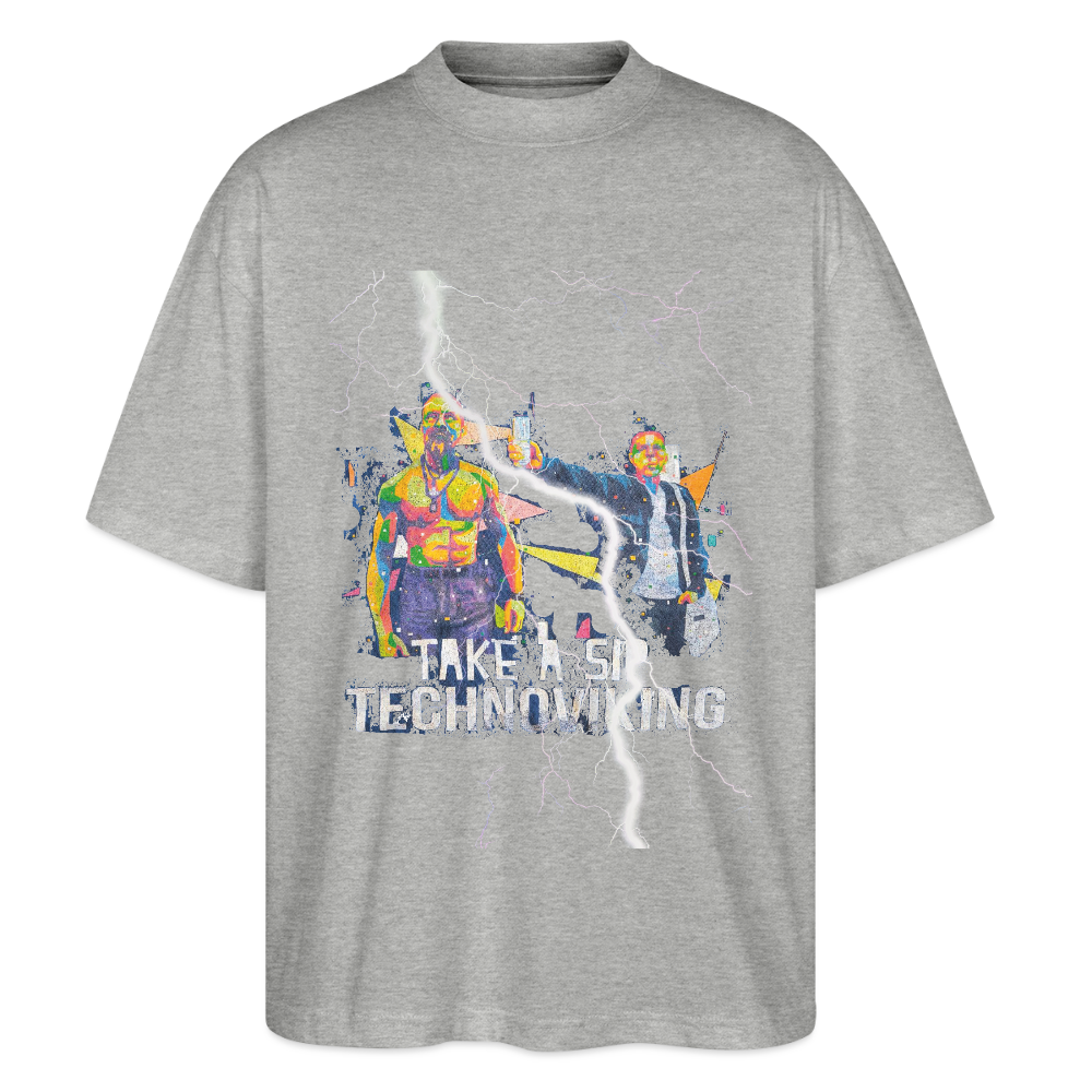 Technoviking electrified Pop Art - Stanley/Stella Oversized Unisex Bio T-Shirt Blaster - Grau meliert