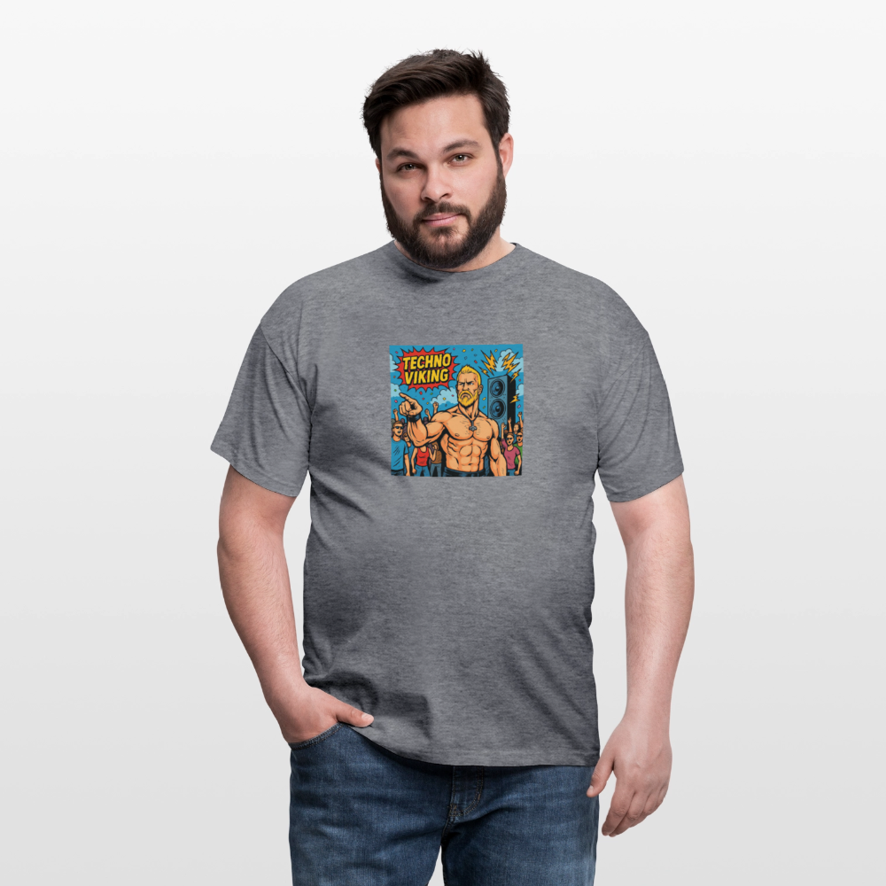 Technoviking Comic - Männer T-Shirt - Graphit meliert