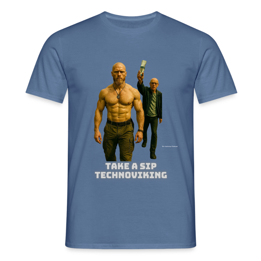 Take a sip Technoviking - Männer T-Shirt - Taubenblau