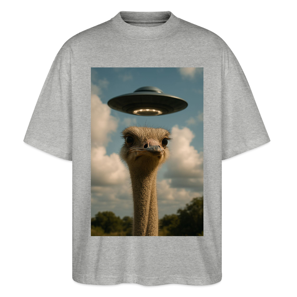 They are here ostrich - Stanley/Stella Oversized Unisex Bio T-Shirt Blaster - Grau meliert