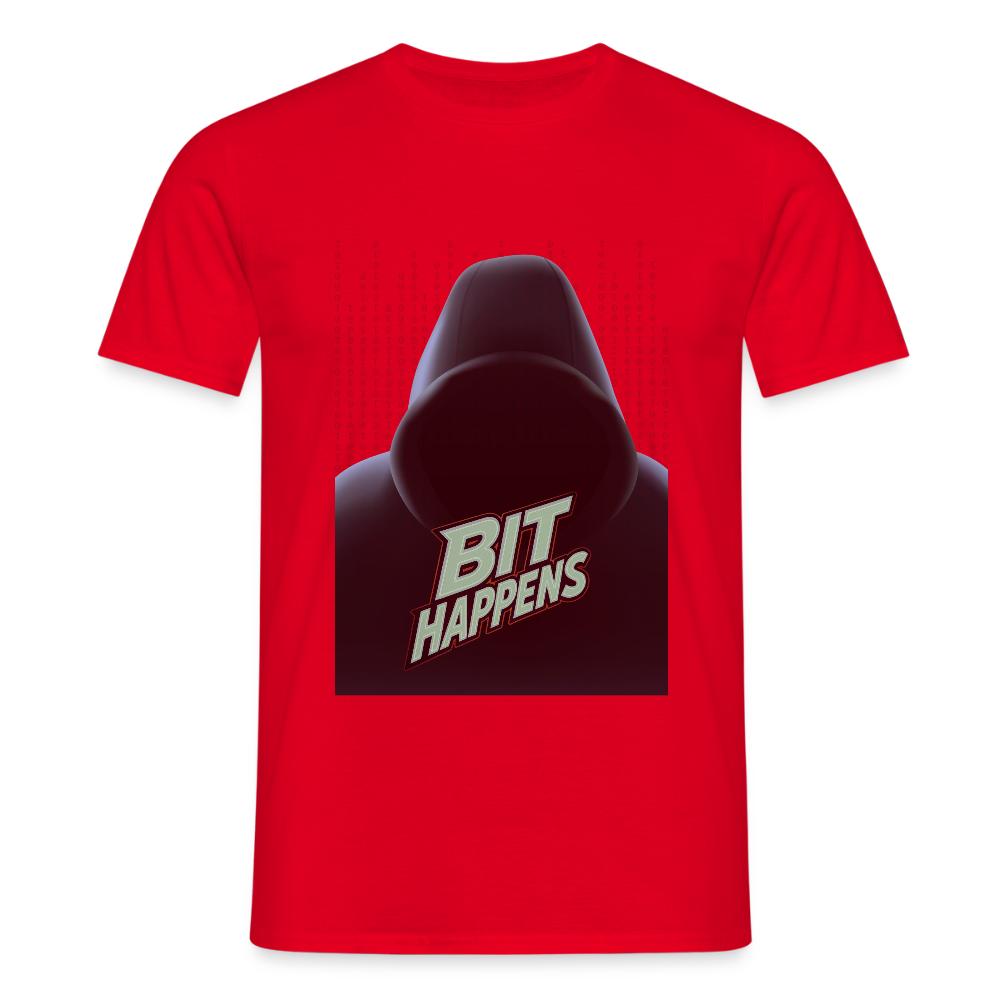 Bit Happens - Männer T-Shirt - Rot