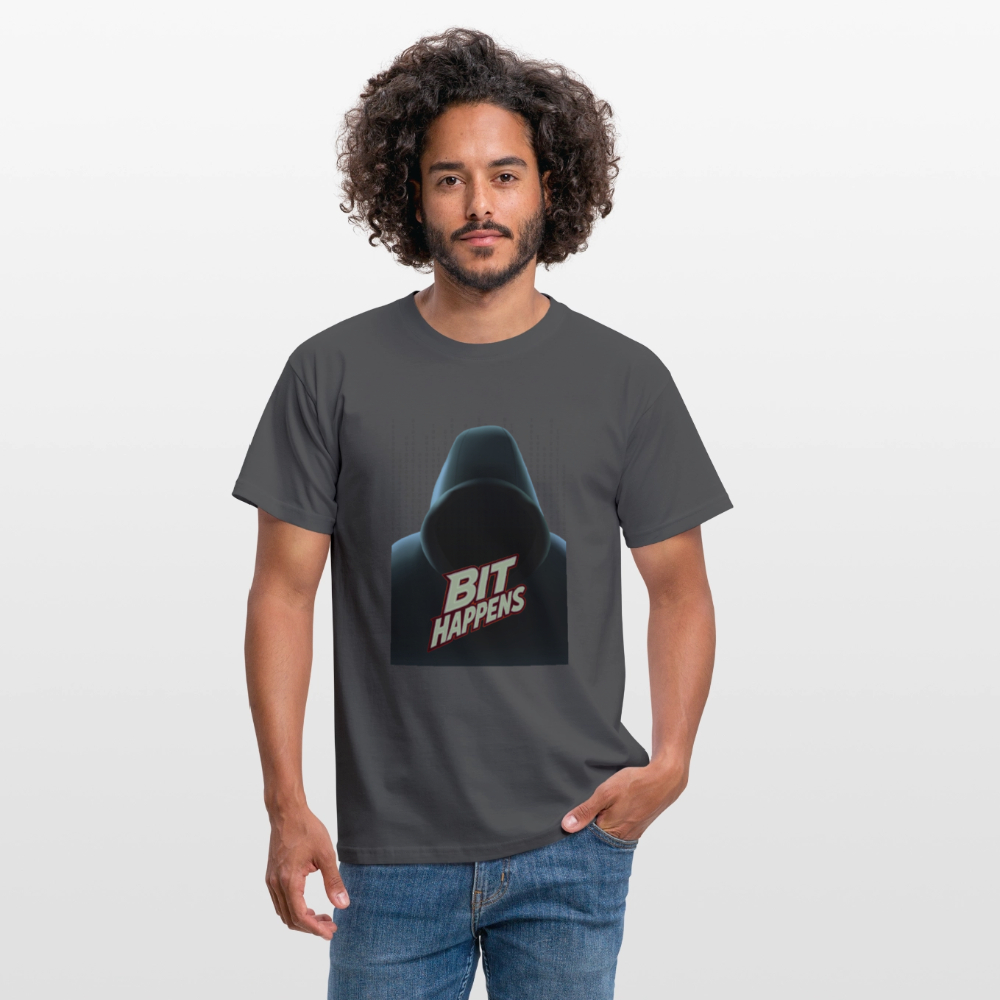 Bit Happens - Männer T-Shirt - Anthrazit