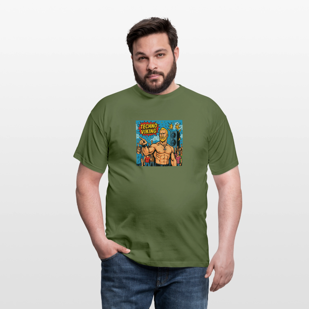 Technoviking Comic - Männer T-Shirt - Militärgrün