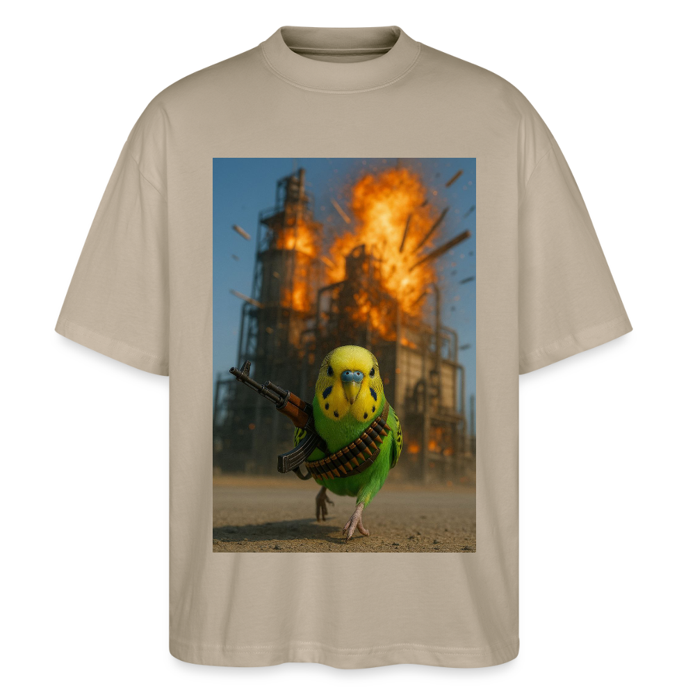 Wellensittich Budgie hat genug - Stanley/Stella Oversized Unisex Bio T-Shirt Blaster - Steingrau