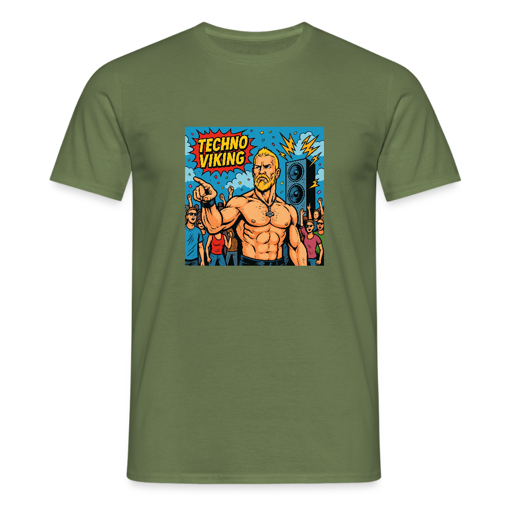 Technoviking Comic - Männer T-Shirt - Militärgrün