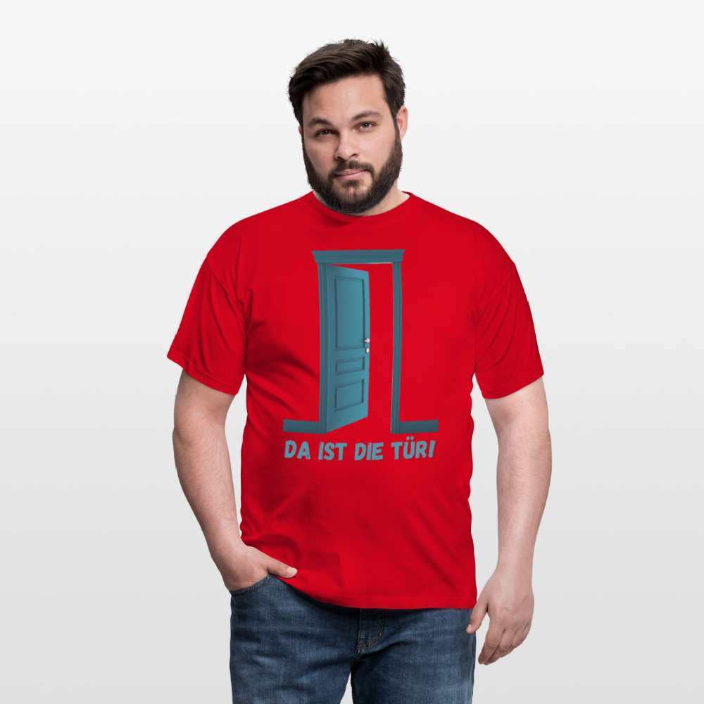 Da ist die Tür - Männer T-Shirt - Rot