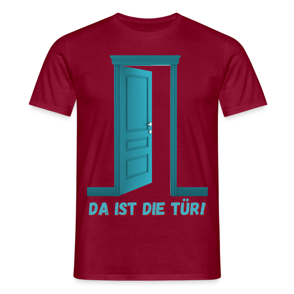Da ist die Tür - Männer T-Shirt - Ziegelrot
