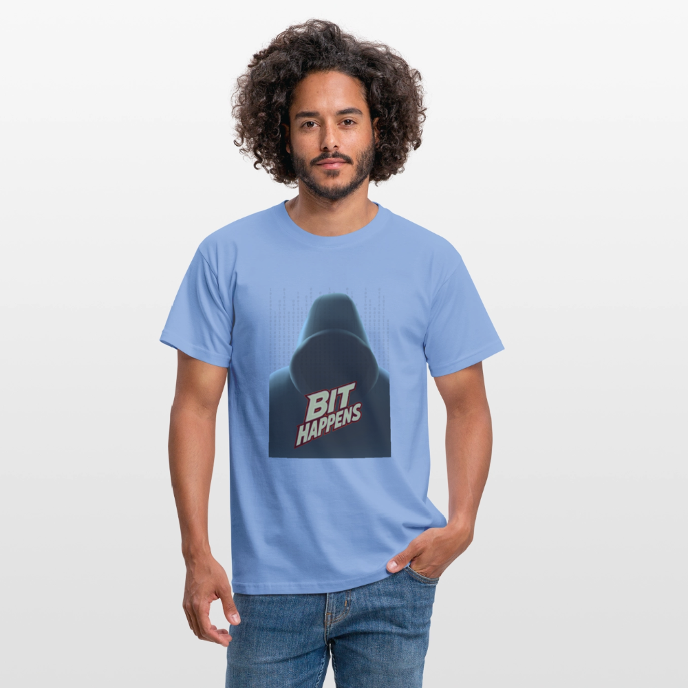Bit Happens - Männer T-Shirt - carolina blue