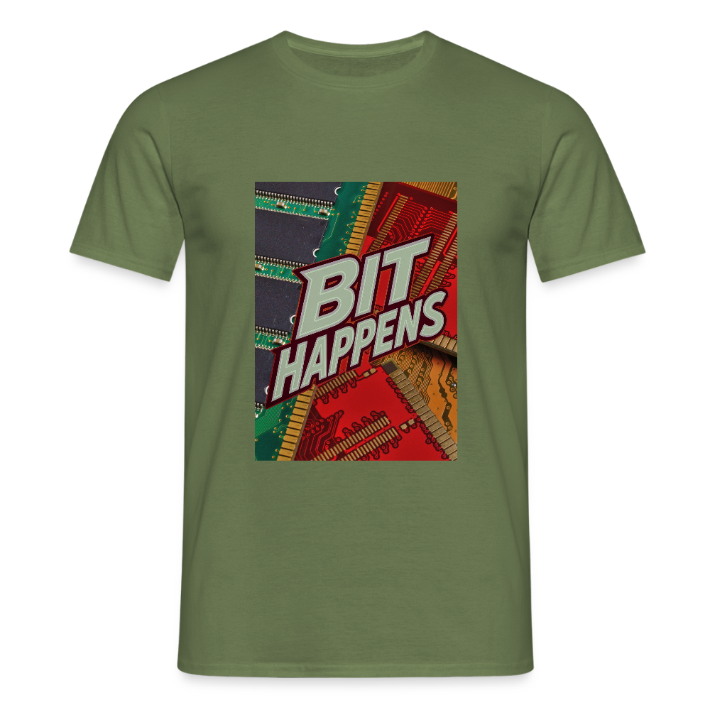 Bit Happens - Männer T-Shirt - Militärgrün