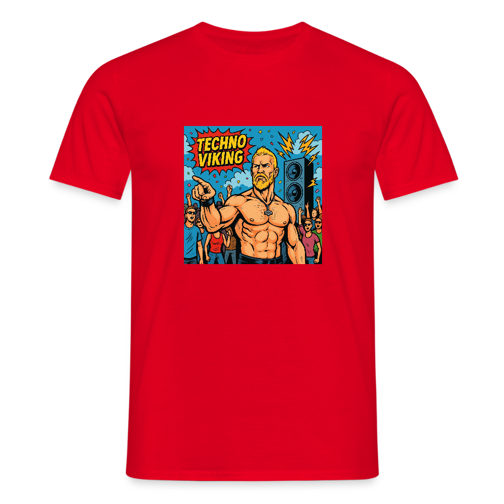 Technoviking Comic - Männer T-Shirt - Rot
