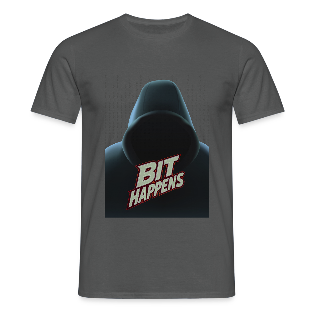 Bit Happens - Männer T-Shirt - Anthrazit