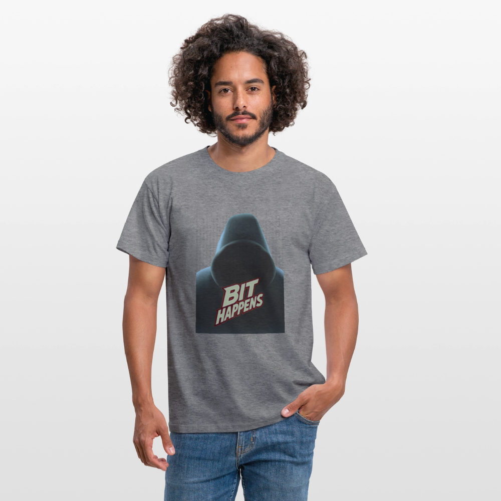 Bit Happens - Männer T-Shirt - Graphit meliert