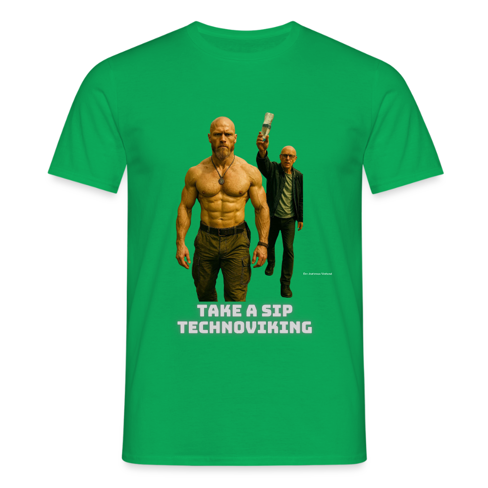 Take a sip Technoviking - Männer T-Shirt - Kelly Green