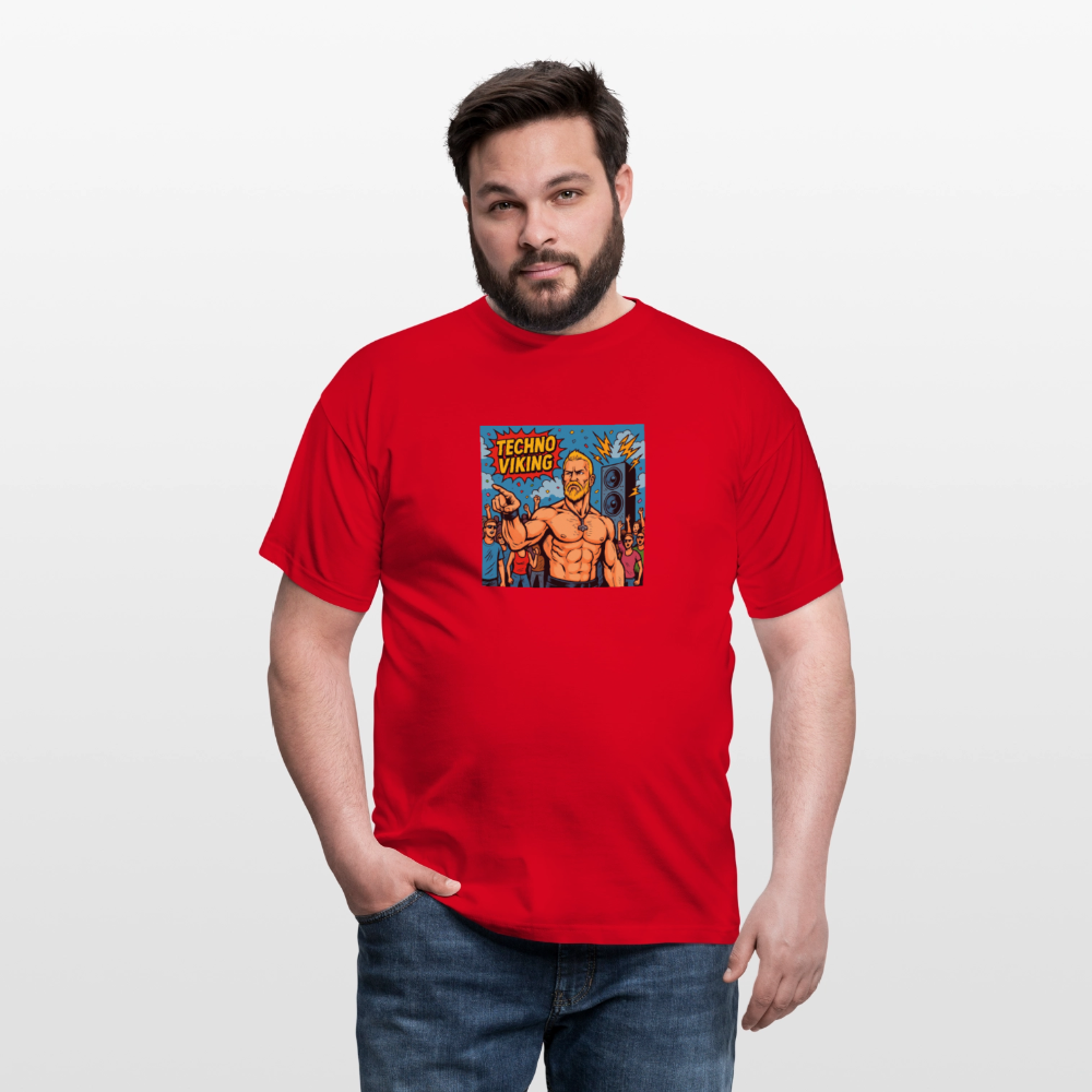 Technoviking Comic - Männer T-Shirt - Rot