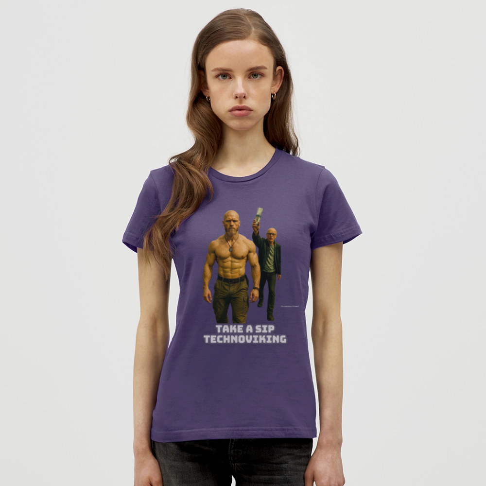 Take a sip Technoviking - Frauen T-Shirt - Dunkellila