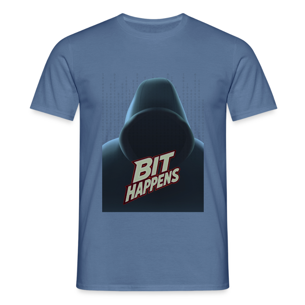 Bit Happens - Männer T-Shirt - Taubenblau