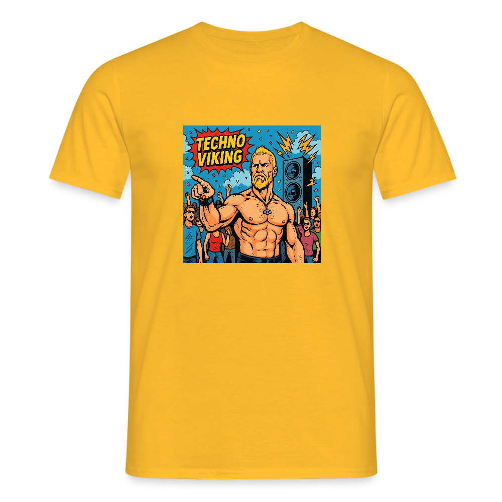 Technoviking Comic - Männer T-Shirt - Gelb