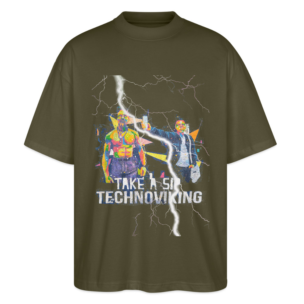 Technoviking electrified Pop Art - Stanley/Stella Oversized Unisex Bio T-Shirt Blaster - Khaki