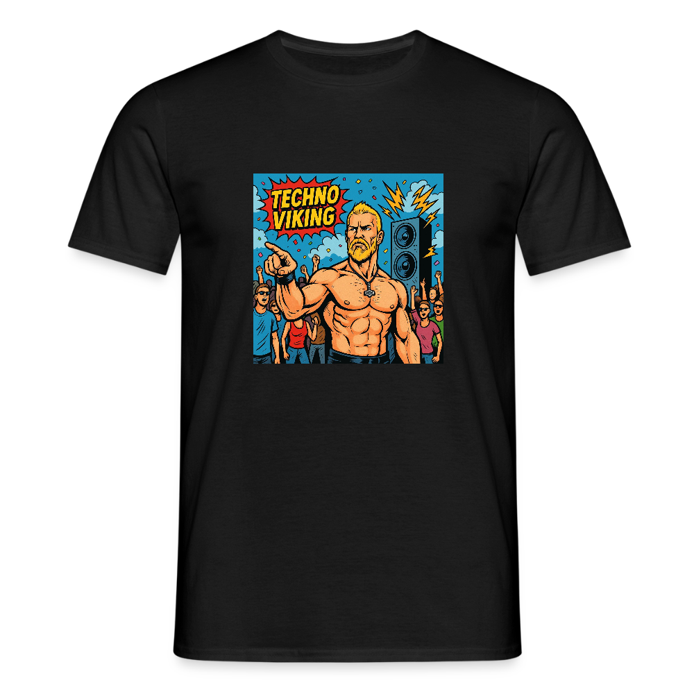 Technoviking Comic - Männer T-Shirt - Schwarz