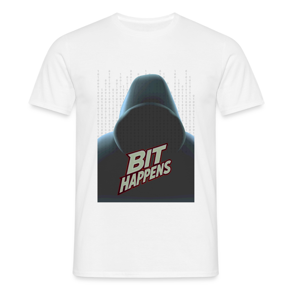 Bit Happens - Männer T-Shirt - Weiß