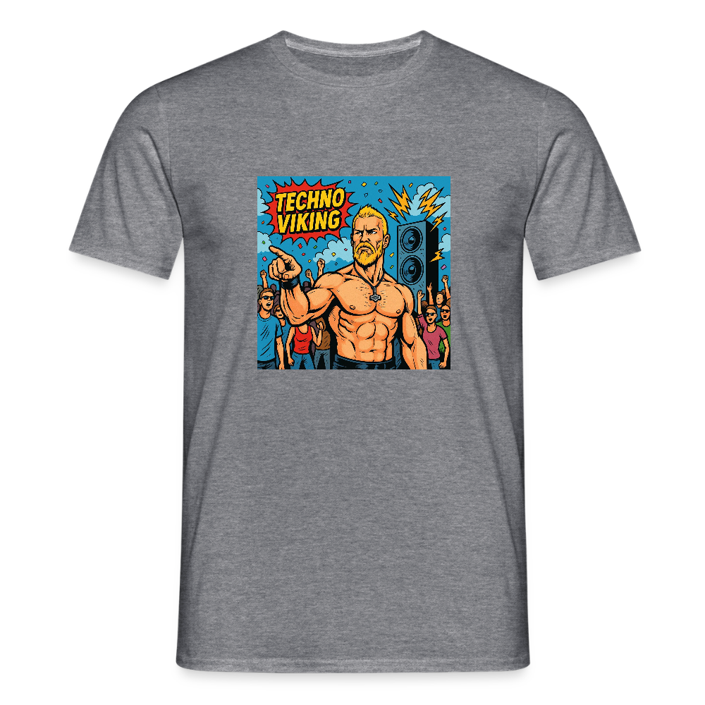 Technoviking Comic - Männer T-Shirt - Graphit meliert