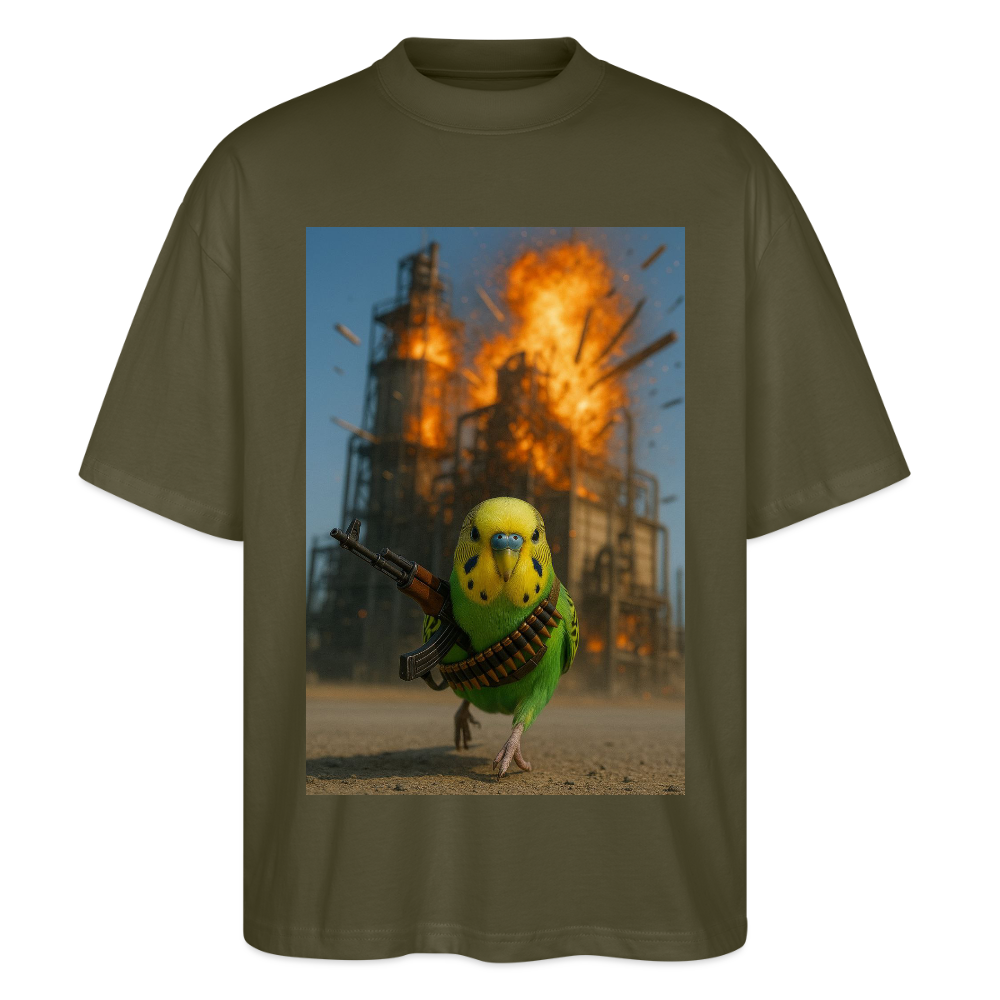 Wellensittich Budgie hat genug - Stanley/Stella Oversized Unisex Bio T-Shirt Blaster - Khaki