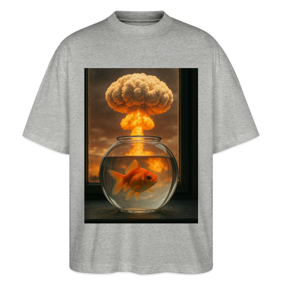 Fish World is ending - Stanley/Stella Oversized Unisex Bio T-Shirt Blaster - Grau meliert