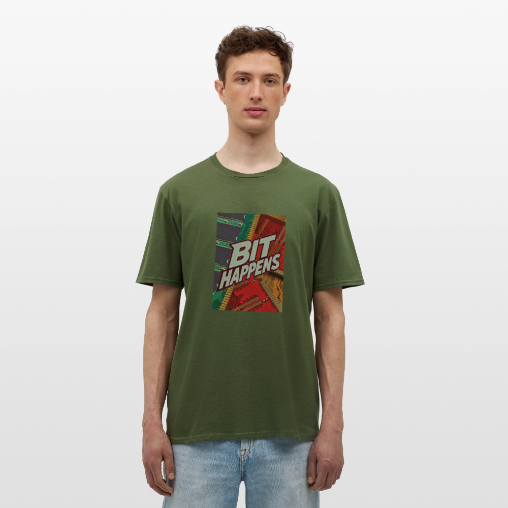 Bit Happens - Männer T-Shirt - Militärgrün