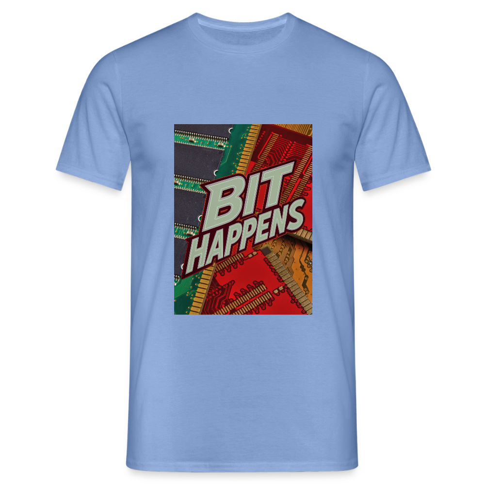 Bit Happens - Männer T-Shirt - carolina blue