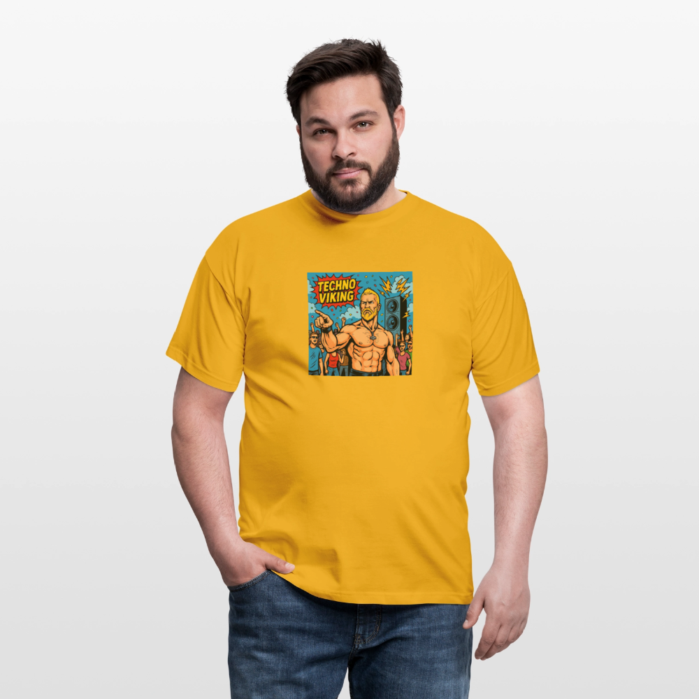 Technoviking Comic - Männer T-Shirt - Gelb
