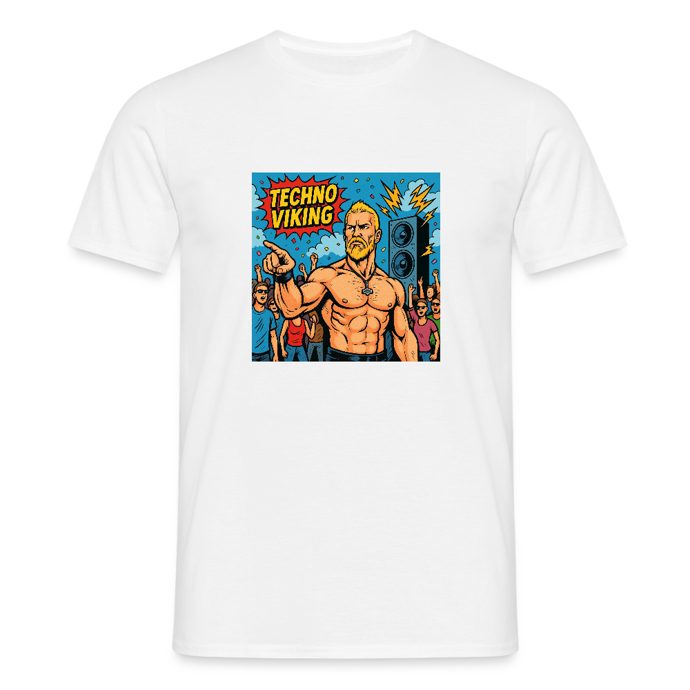 Technoviking Comic - Männer T-Shirt - Weiß