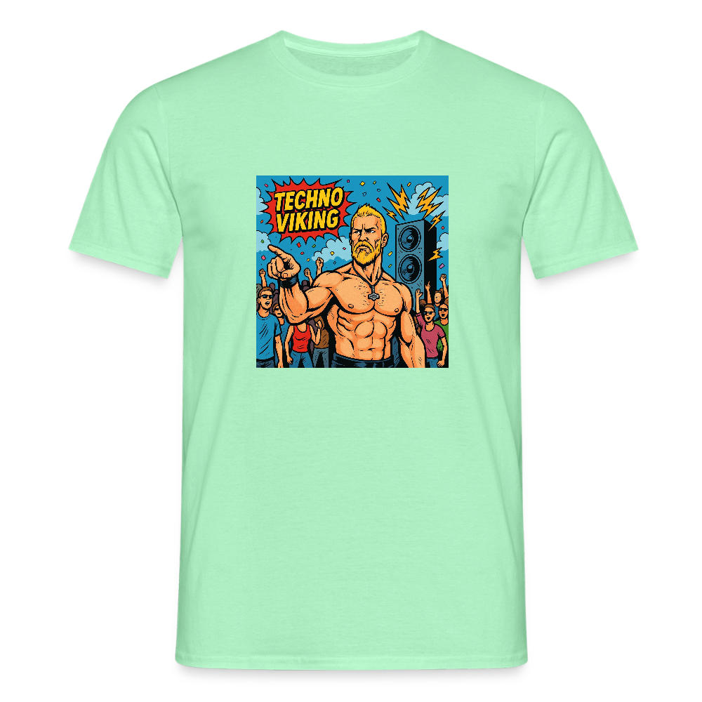 Technoviking Comic - Männer T-Shirt - Mintgrün