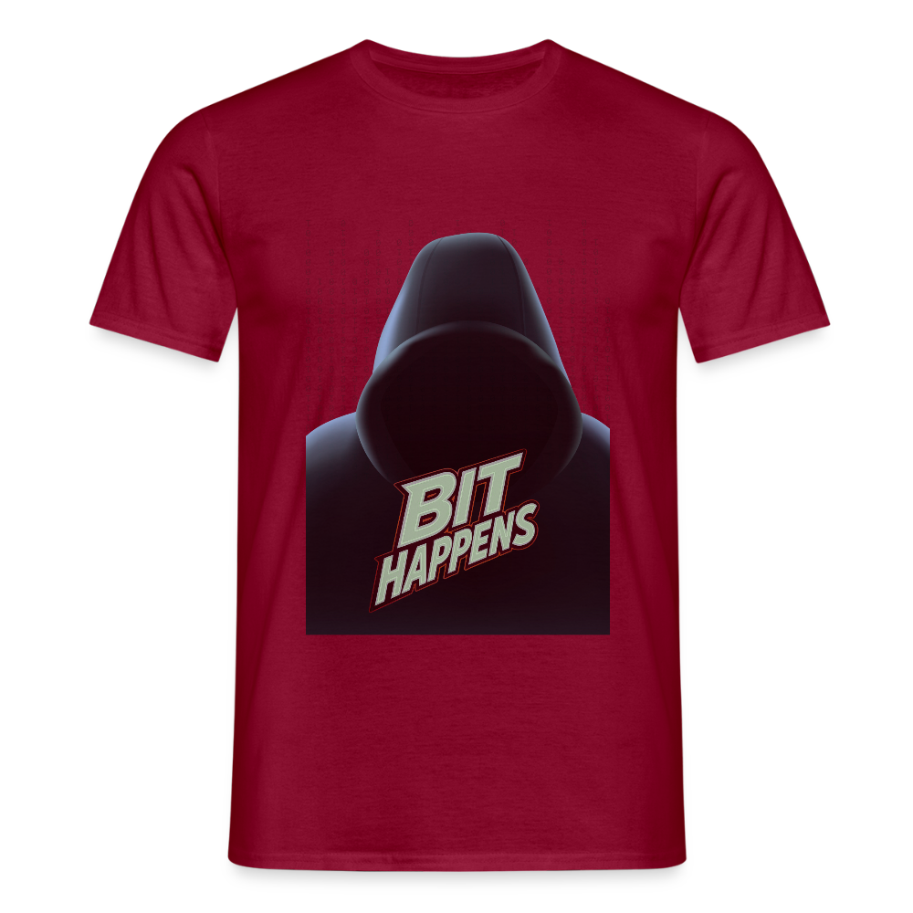 Bit Happens - Männer T-Shirt - Ziegelrot