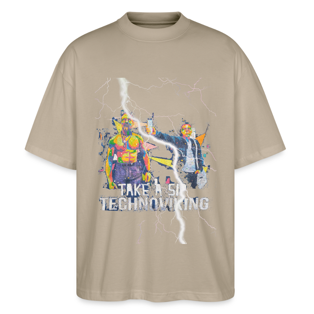 Technoviking electrified Pop Art - Stanley/Stella Oversized Unisex Bio T-Shirt Blaster - Steingrau