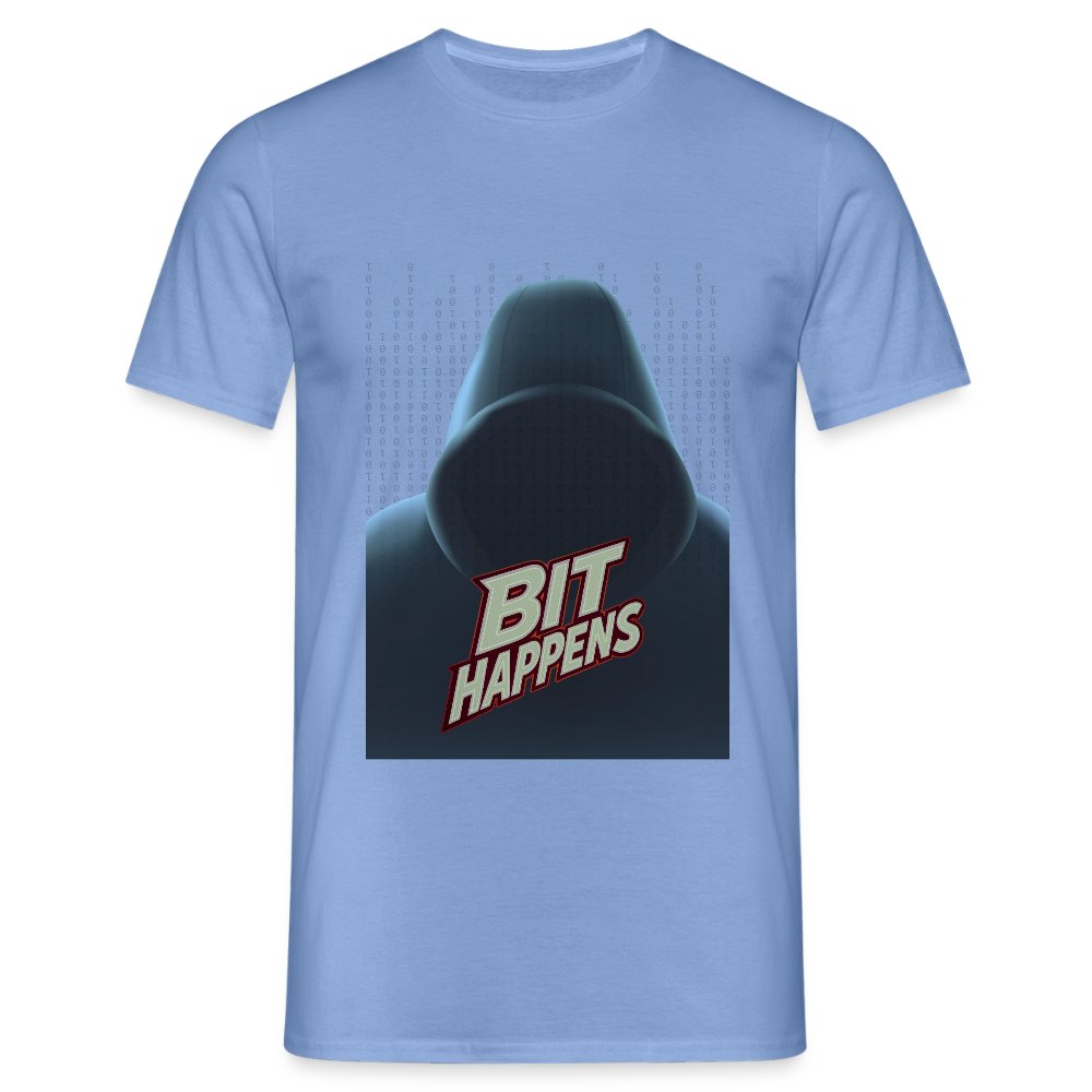 Bit Happens - Männer T-Shirt - carolina blue