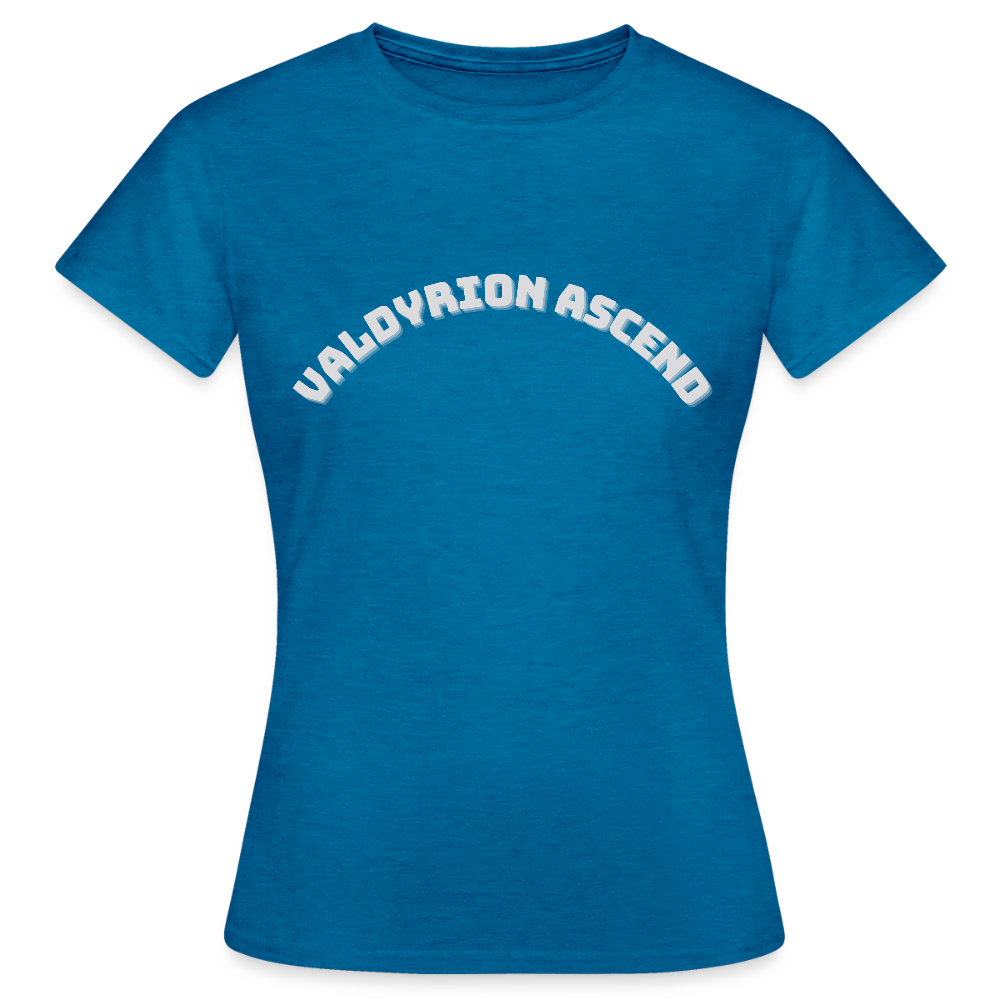 Valdyrion Ascend - Frauen T-Shirt - Antikblaues Saphir meliert