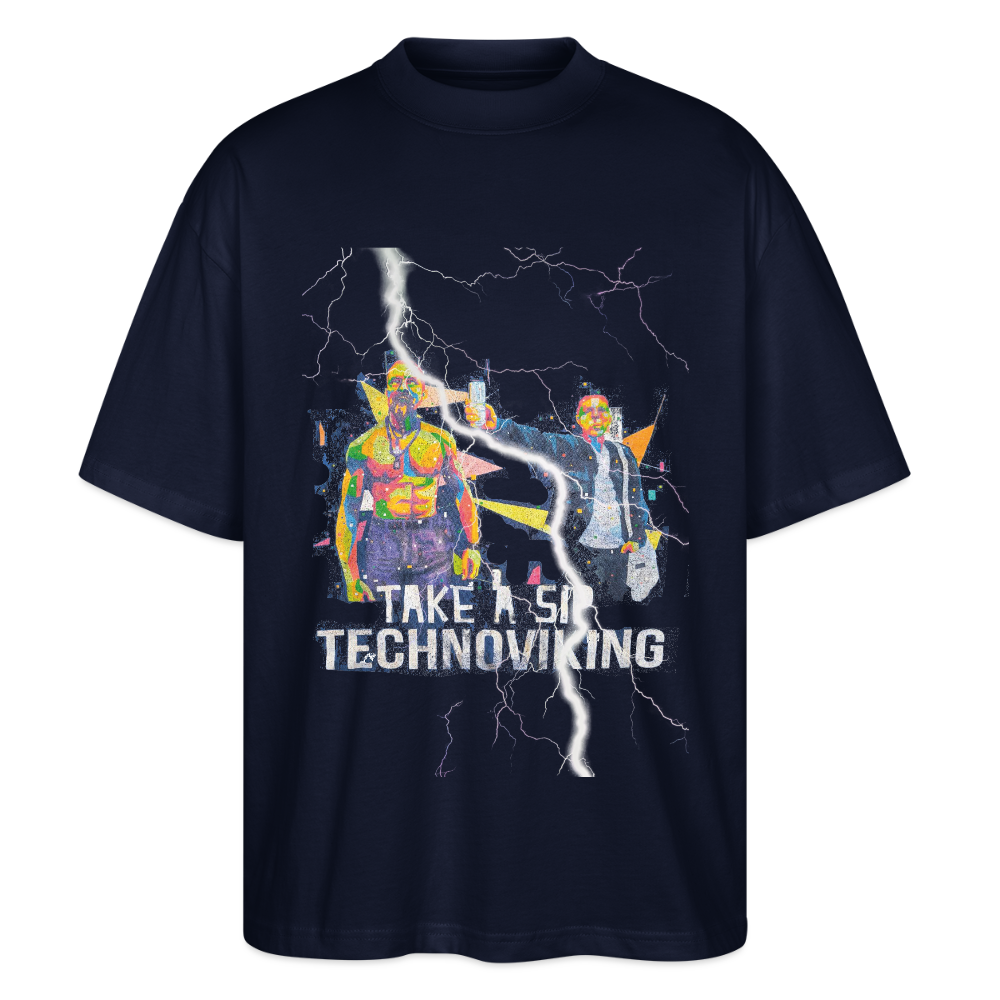 Technoviking electrified Pop Art - Stanley/Stella Oversized Unisex Bio T-Shirt Blaster - Navy