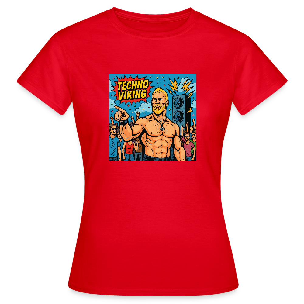 Technoviking Comic Frauen T-Shirt - Rot