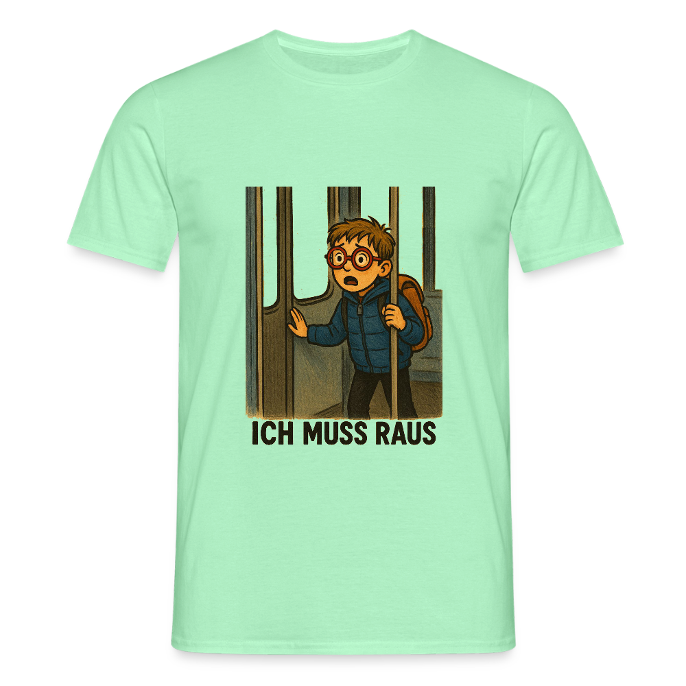 Junge im Bus ich muss raus - Männer T-Shirt - Mintgrün