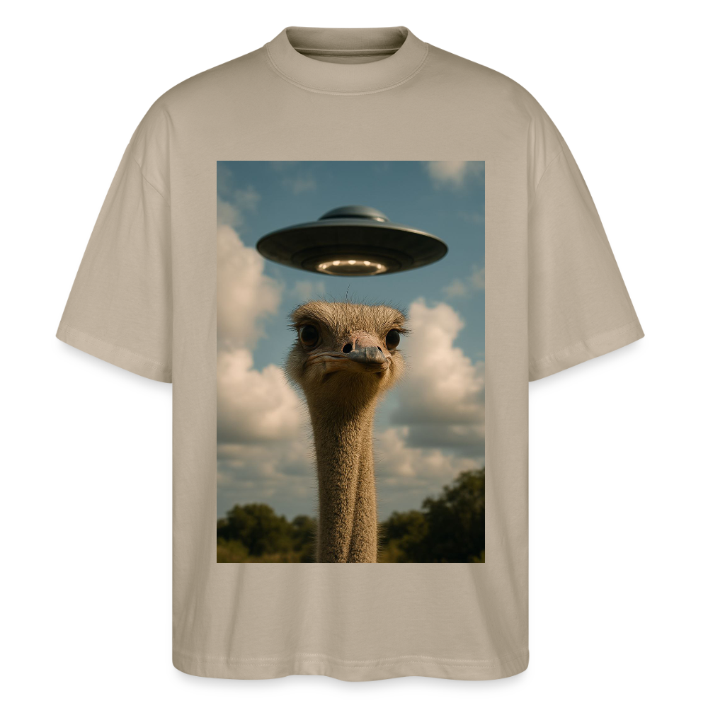 They are here ostrich - Stanley/Stella Oversized Unisex Bio T-Shirt Blaster - Steingrau
