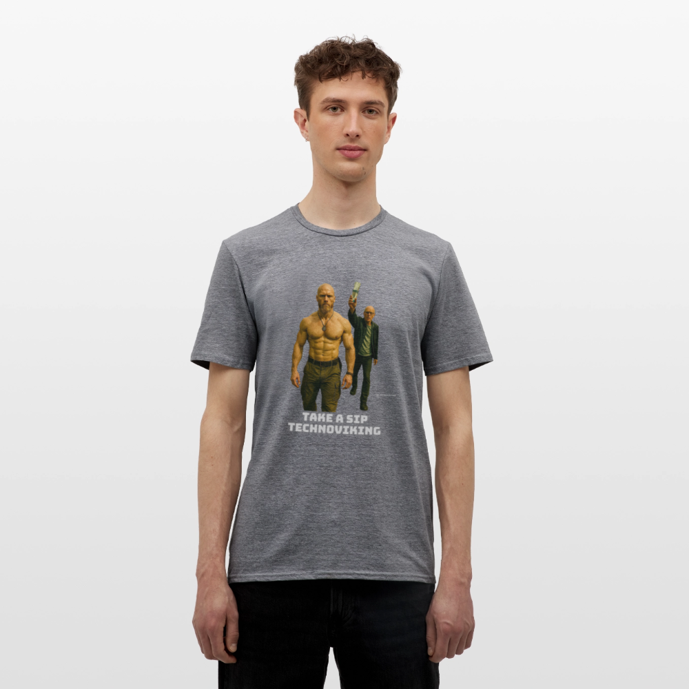 Take a sip Technoviking - Männer T-Shirt - Graphit meliert