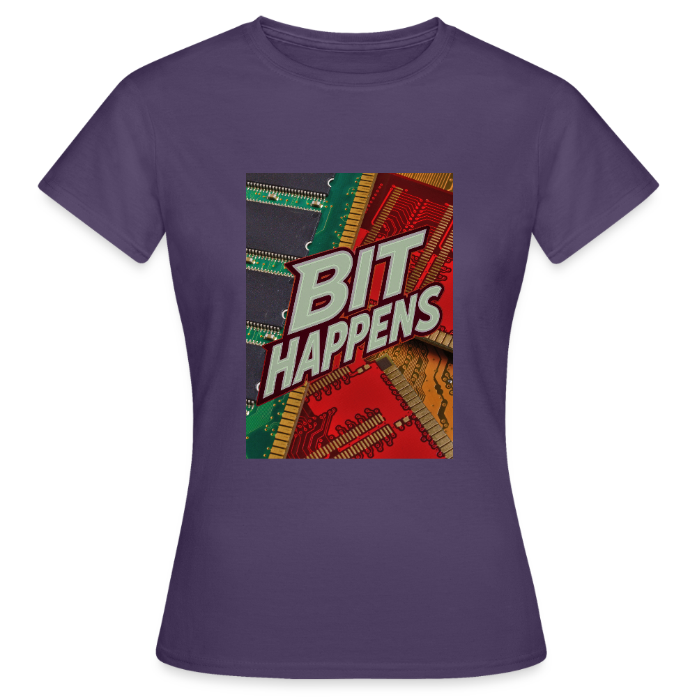 Bit Happens - Frauen T-Shirt - Dunkellila