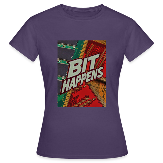 Bit Happens - Frauen T-Shirt - Dunkellila